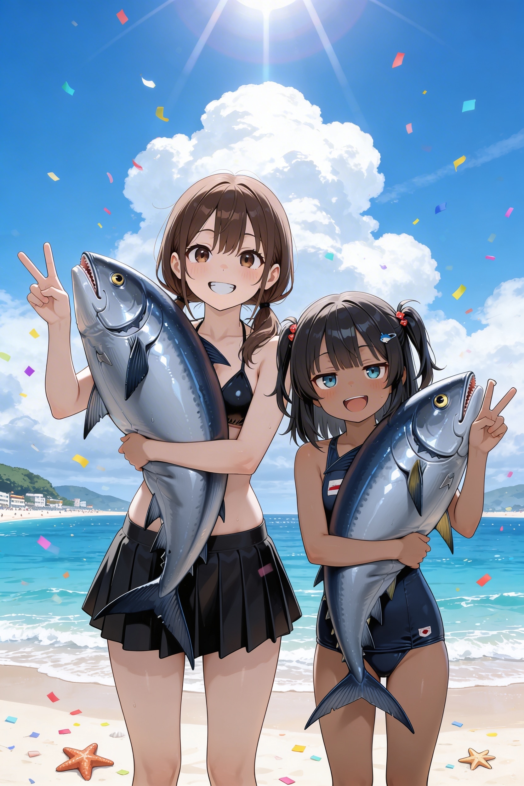 こなエミ on the beach | の人気AIイラスト・グラビア