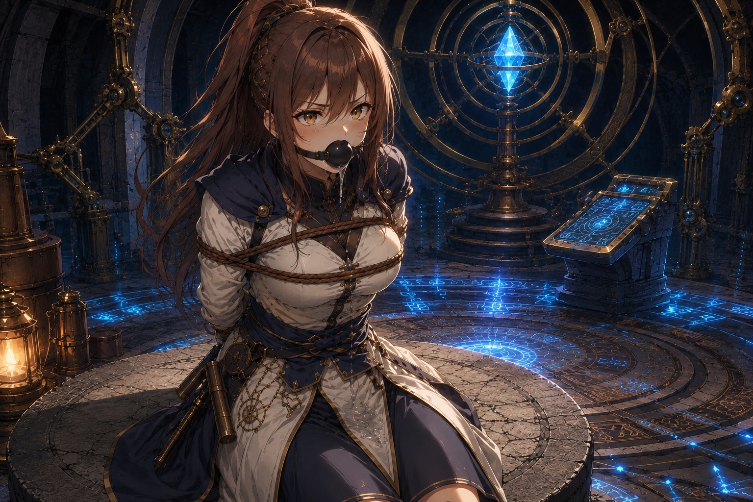 ボールギャグを噛まされた魔術師