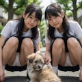 双子仔犬パンチラ　その② 12枚目