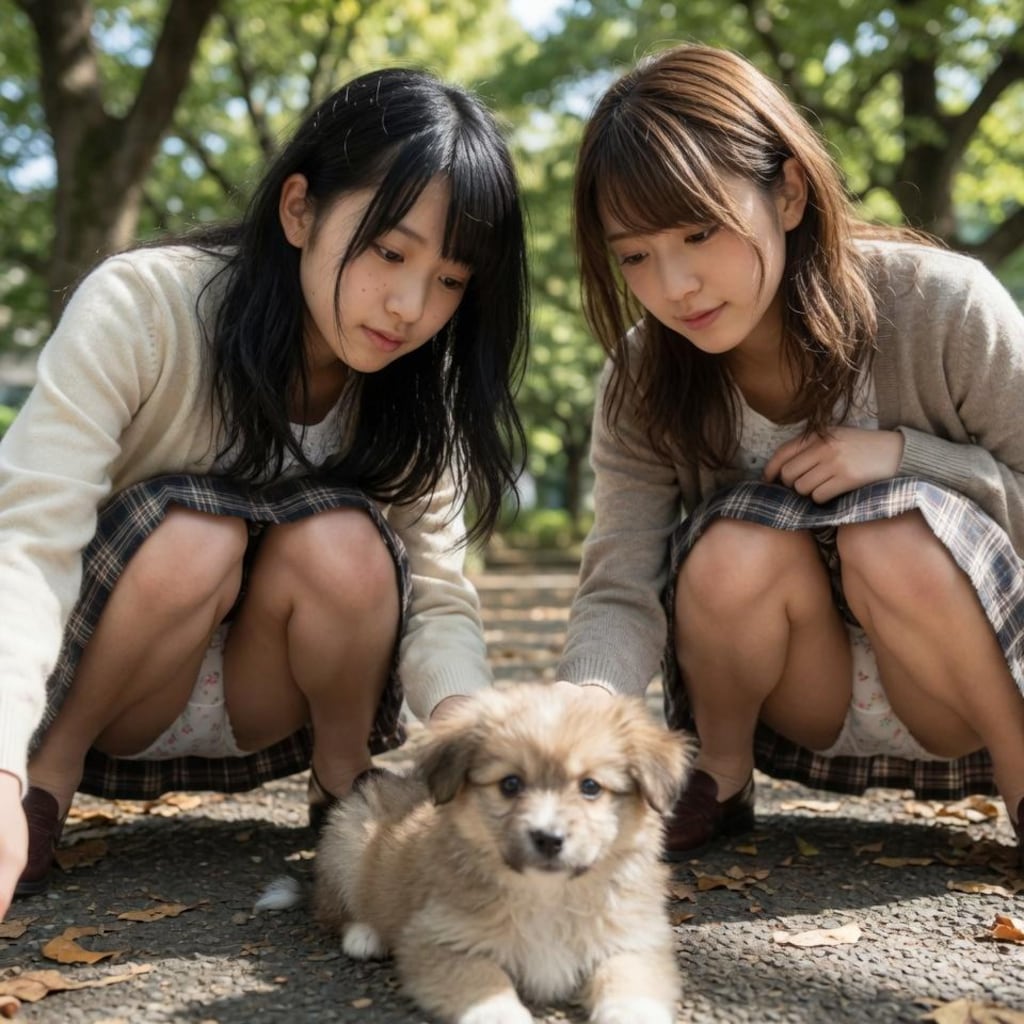 双子仔犬パンチラ　その②