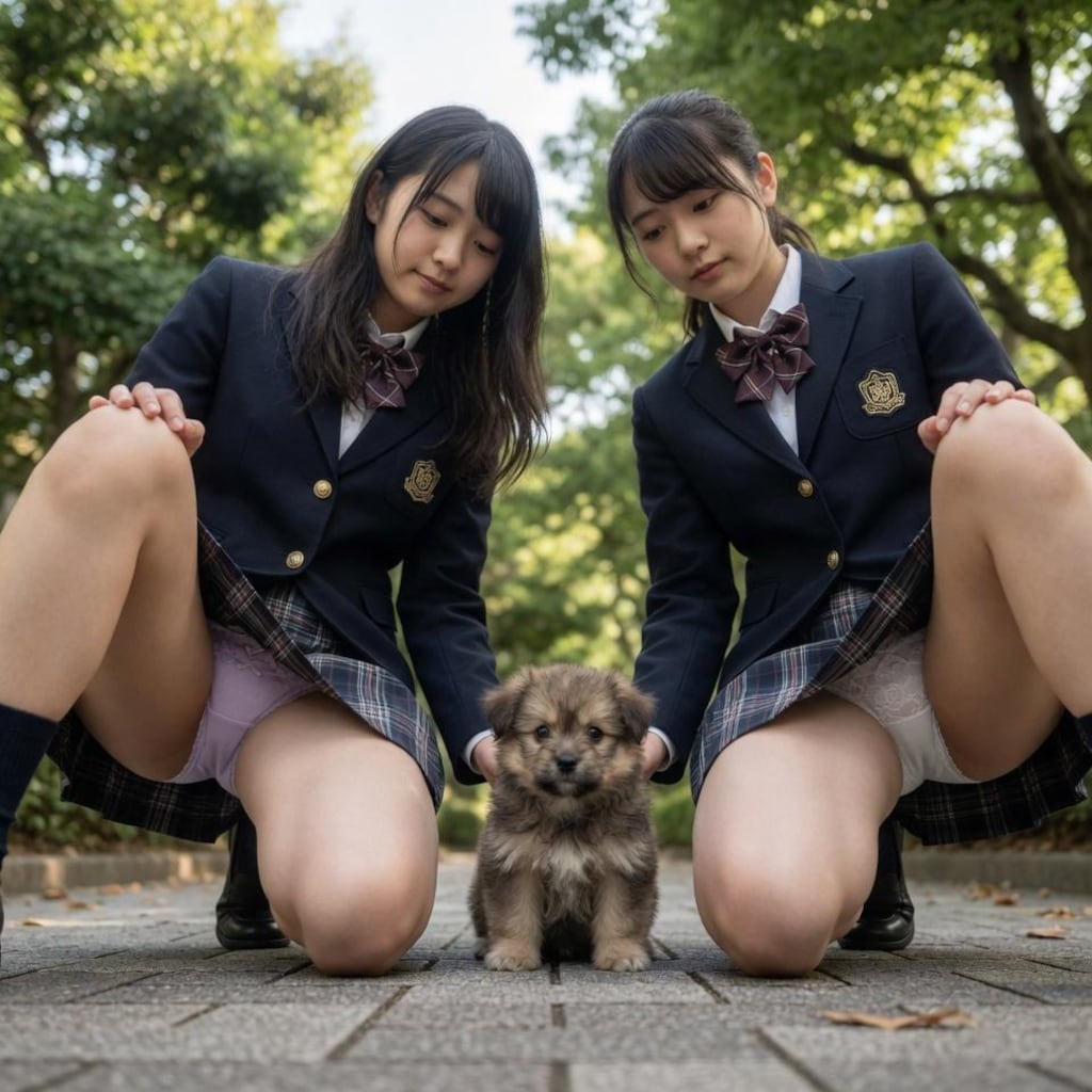 双子仔犬パンチラ　その②