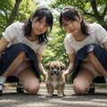 双子仔犬パンチラ　その② 2枚目