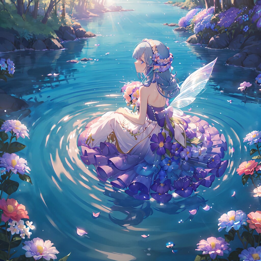 水面の花
