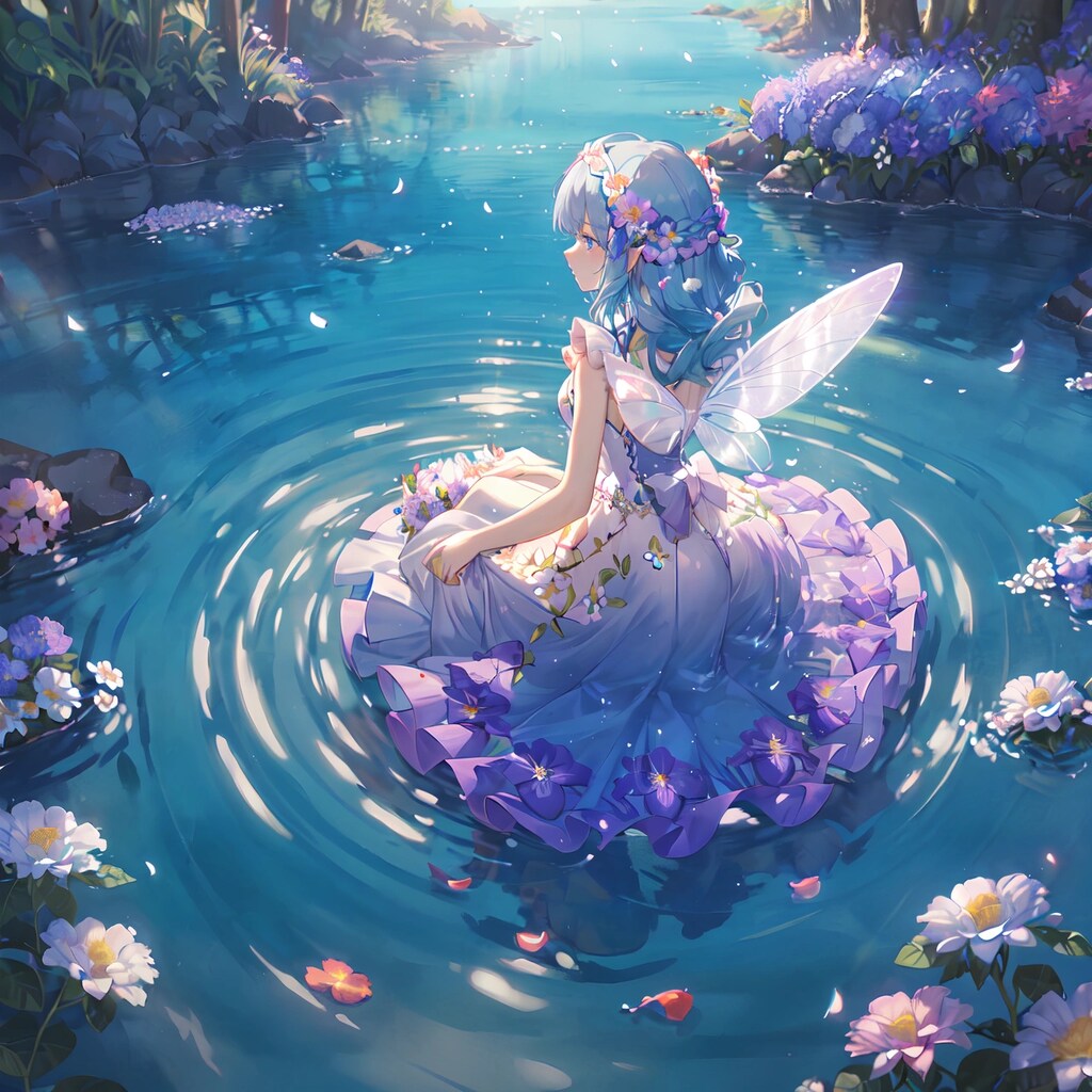 水面の花