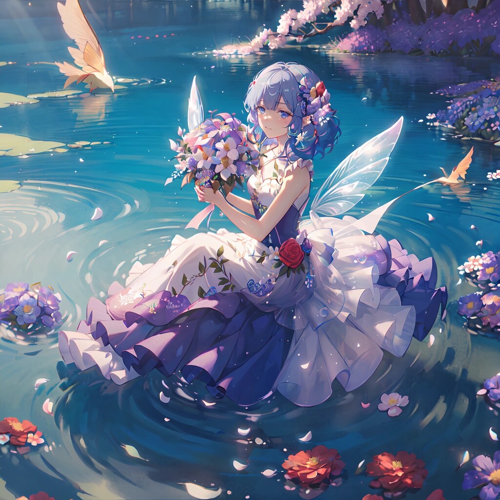 水面の花