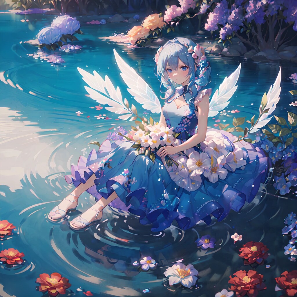 水面の花