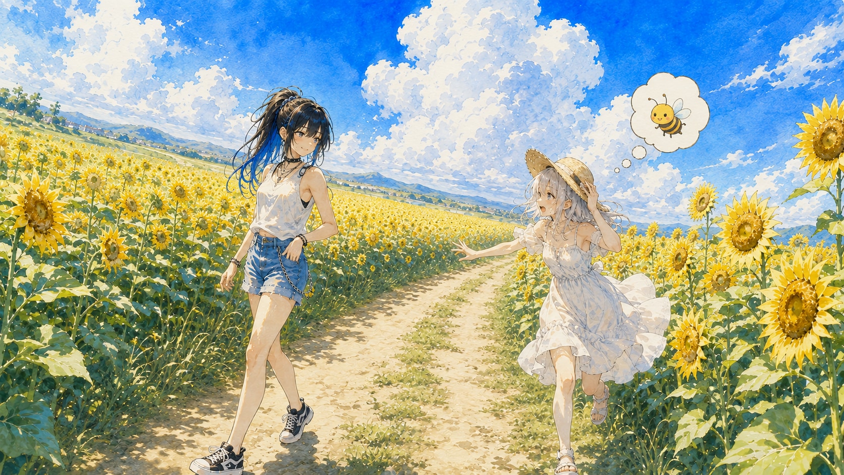 ひまわりと、ちいさな大騒ぎ | の人気AIイラスト・グラビア