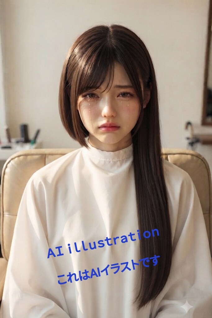 初恋のポニーテール美少女。 もし“初めてのバッサリ”に立ち会えたら…  後ろ髪が落ちた瞬間の恐怖と悲しみに耐えられず… 涙が止まらなくなった彼女は 震える声で『…見ないで…』と漏らしてしまうのかな。