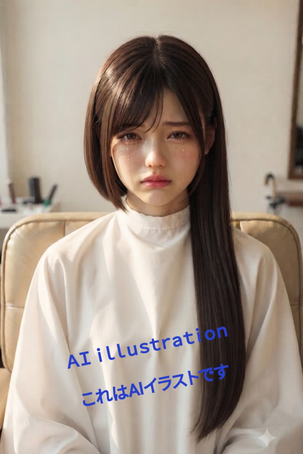初恋のポニーテール美少女。 もし“初めてのバッサリ”に立ち会えたら…  後ろ髪が落ちた瞬間の恐怖と悲しみに耐えられず… 涙が止まらなくなった彼女は 震える声で『…見ないで…』と漏らしてしまうのかな。