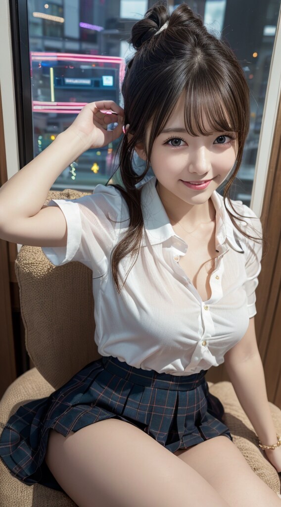 お団子ヘアJK