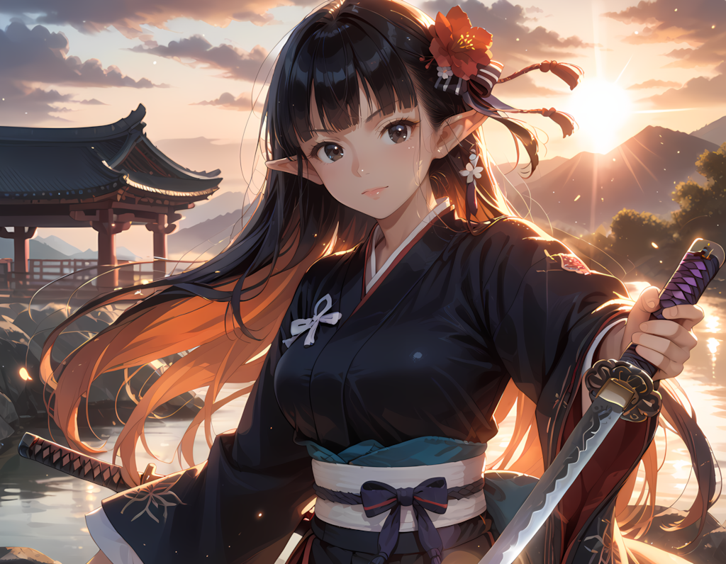 黒髪エルフ侍、抜打ち！