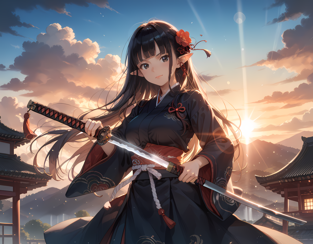 黒髪エルフ侍、抜打ち！