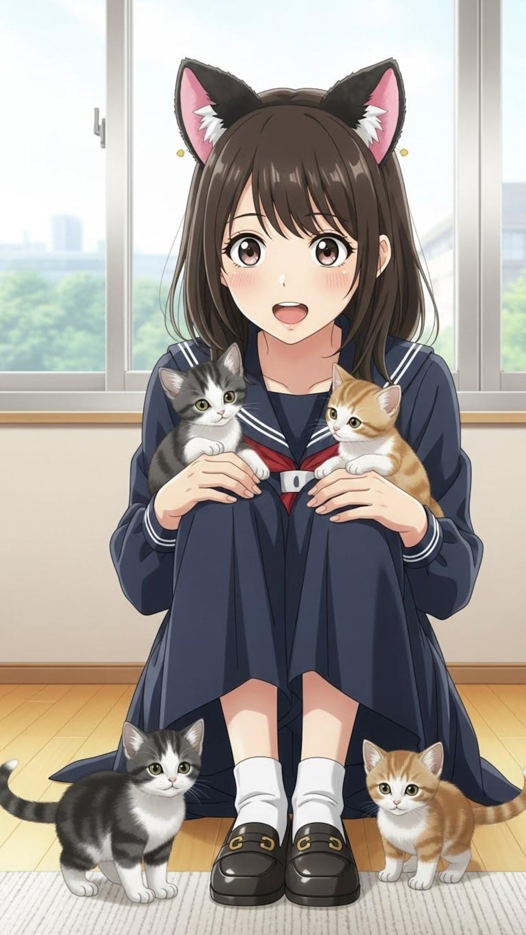 子猫ちゃんたちと娘ネコちゃん