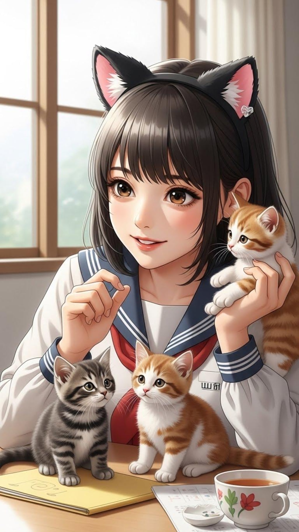 子猫ちゃんたちと娘ネコちゃん