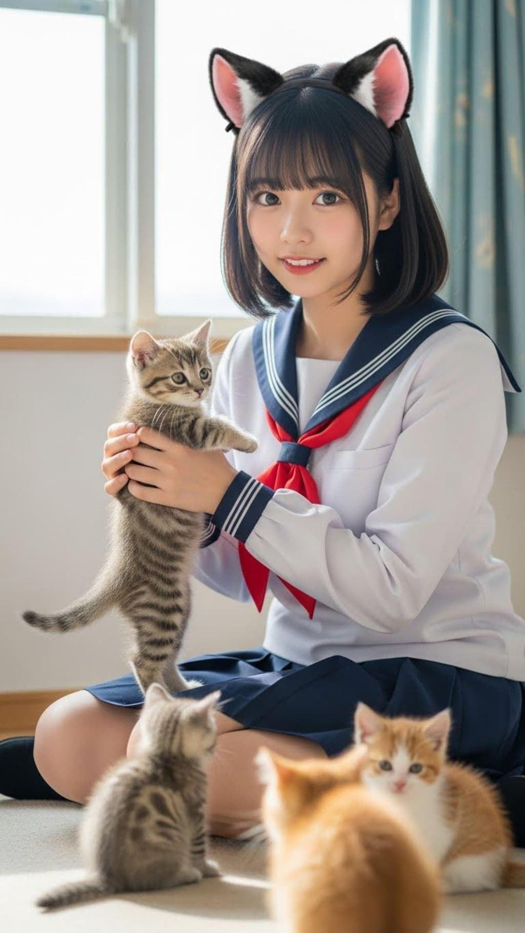 子猫ちゃんたちと娘ネコちゃん