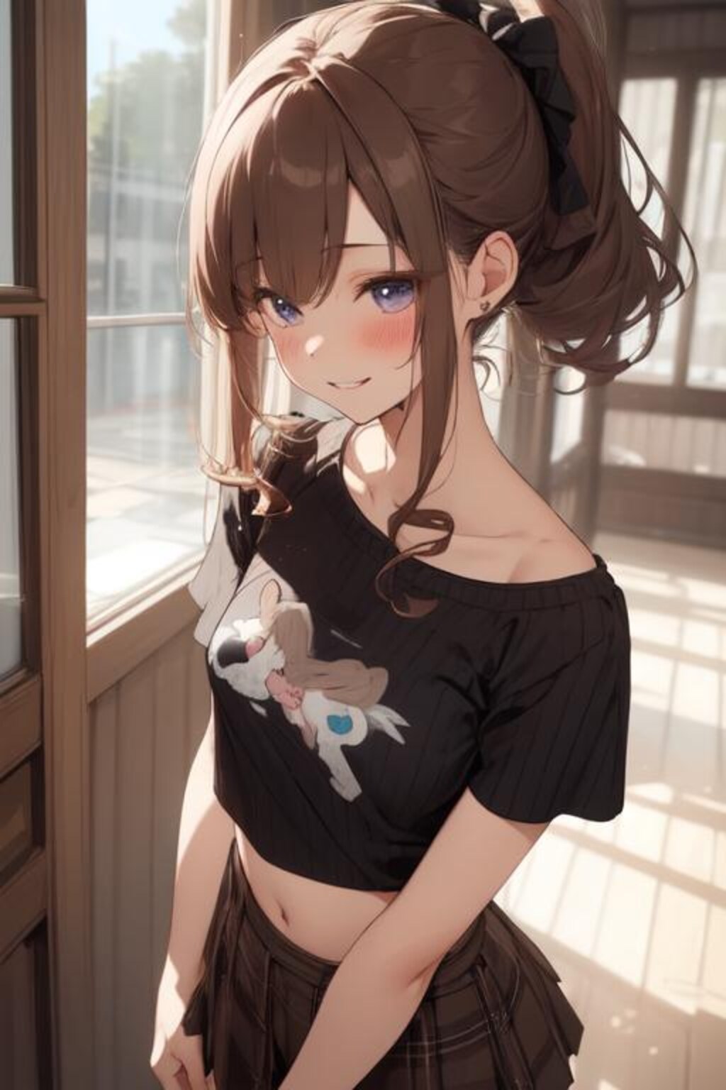 ポニーテールとおへそ