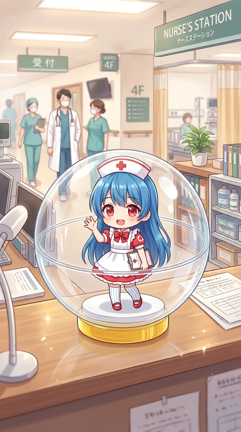 ナース服姿のAROMAちゃんをカプセルに入れたよ | の人気AIイラスト・グラビア