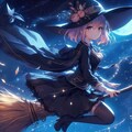 箒で空を飛ぶ魔女 2枚目