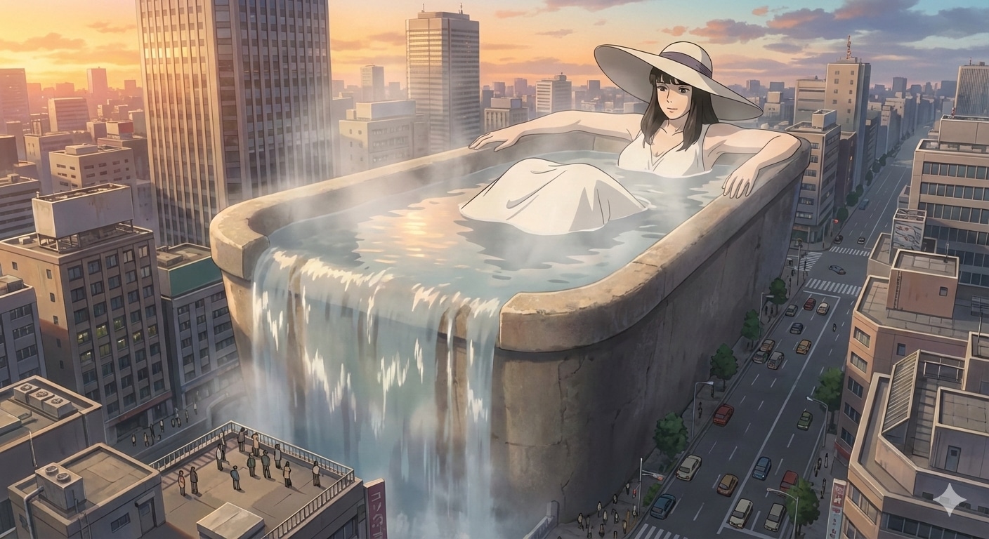 ８００尺様の入浴