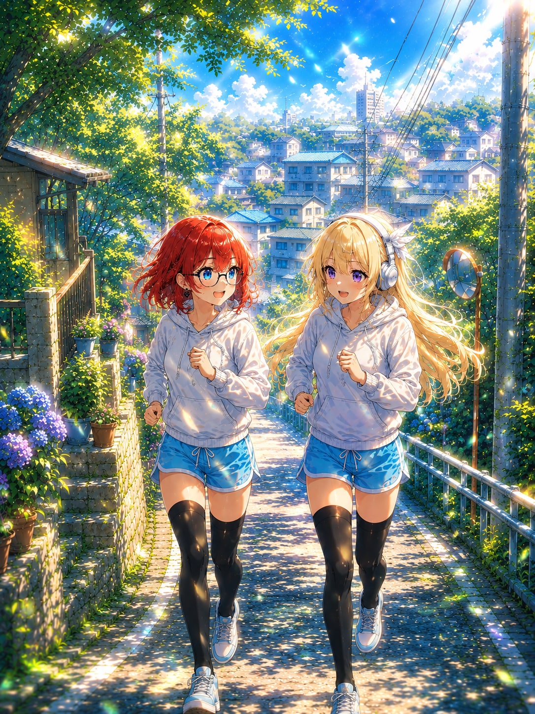 夏影を駆ける、ふたりの午後 | の人気AIイラスト・グラビア