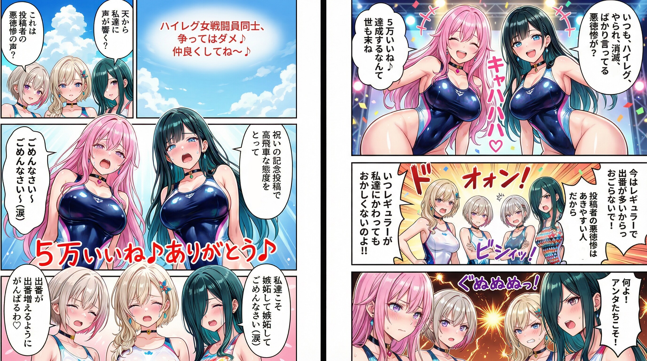 （5万いいね♪ありがとうございます漫画♪）悪のハイレグ美少女（女戦闘員＆女怪人）まみれ💦の私の投稿を呆れず見て頂き感謝感激😊♪