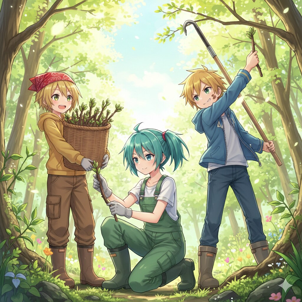 タラの芽取りに来た ミクさん達 | の人気AIイラスト・グラビア