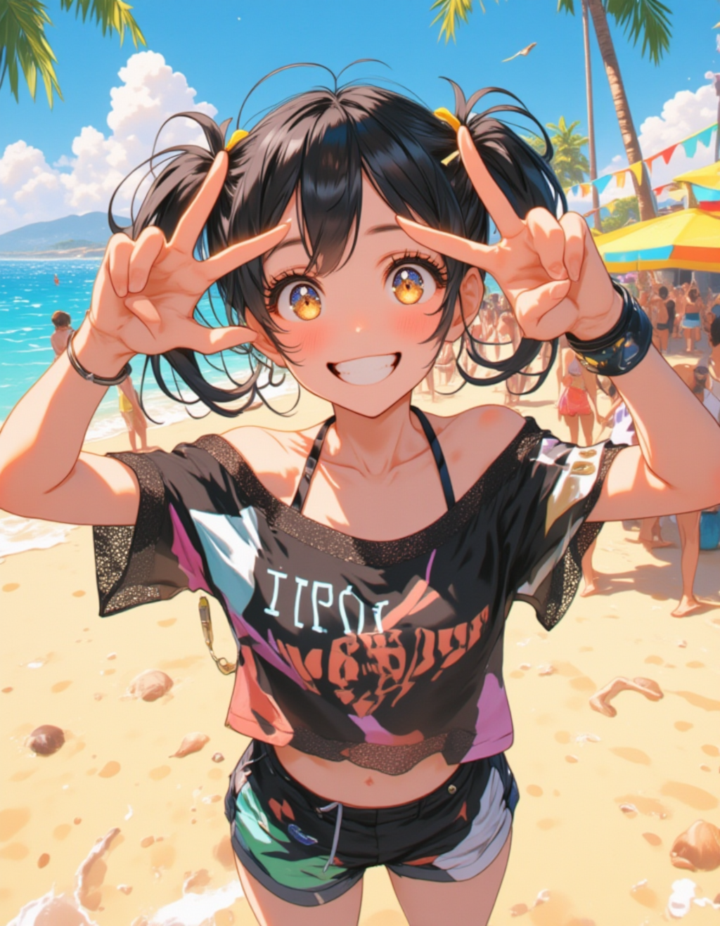 夏のピース！輝く笑顔