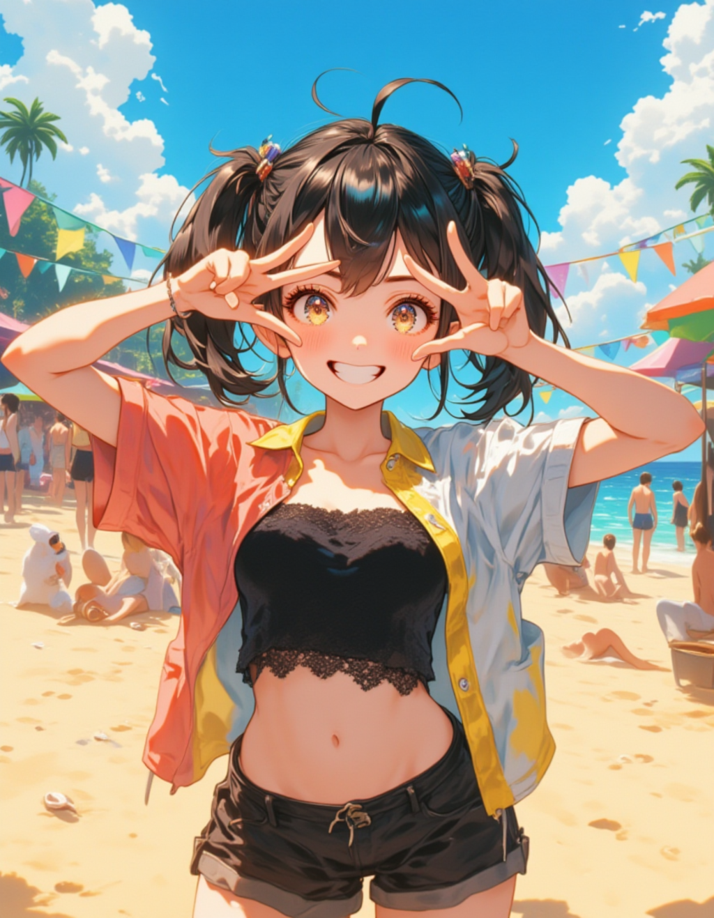 夏のピース！輝く笑顔