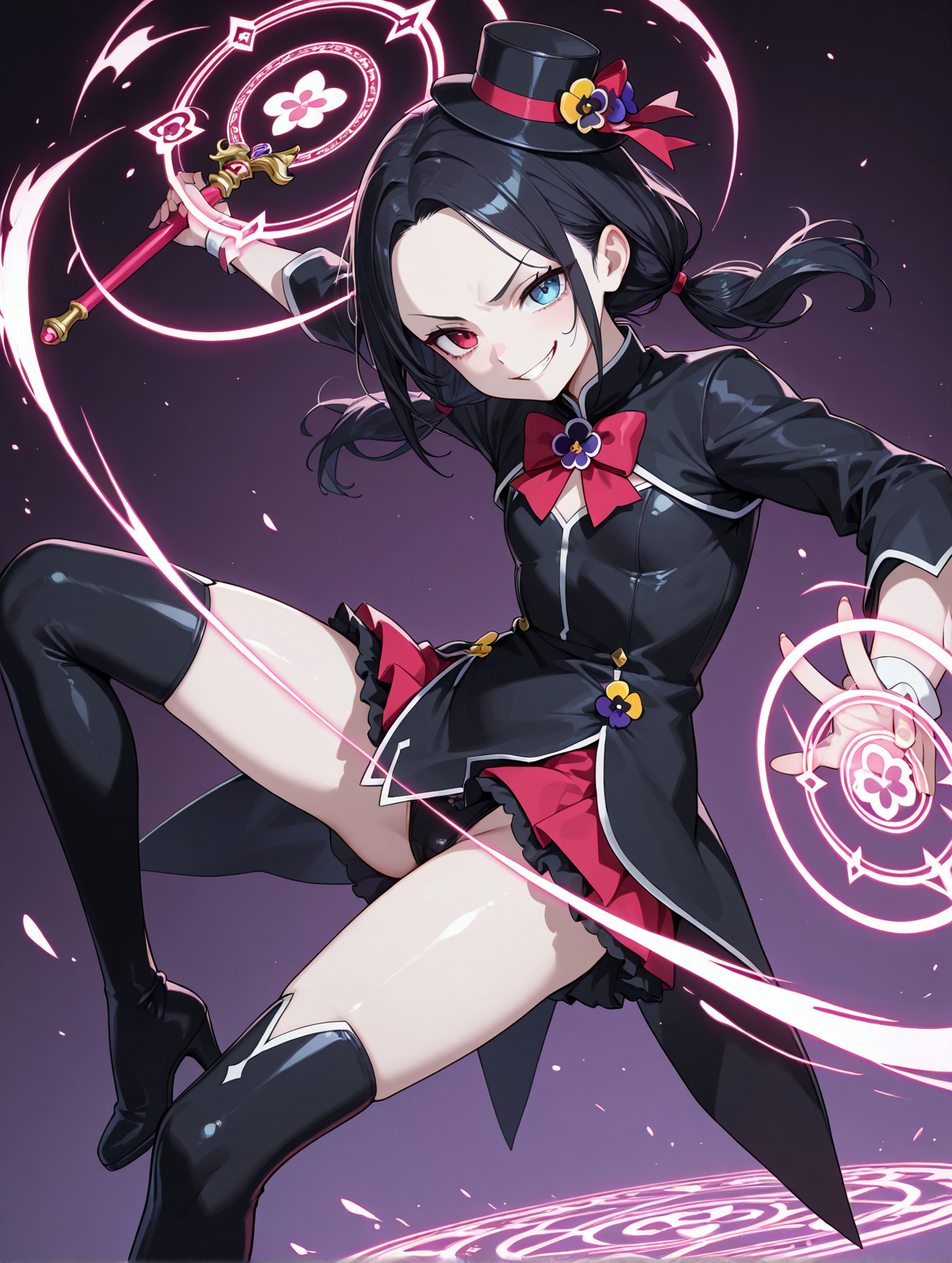 闇落ち：魔法娘すみれ | の人気AIイラスト・グラビア