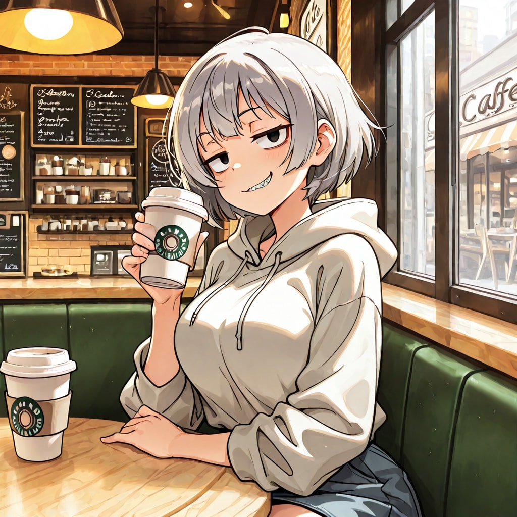 休日のカフェ、都会に慣れ始めた頃 | の人気AIイラスト・グラビア