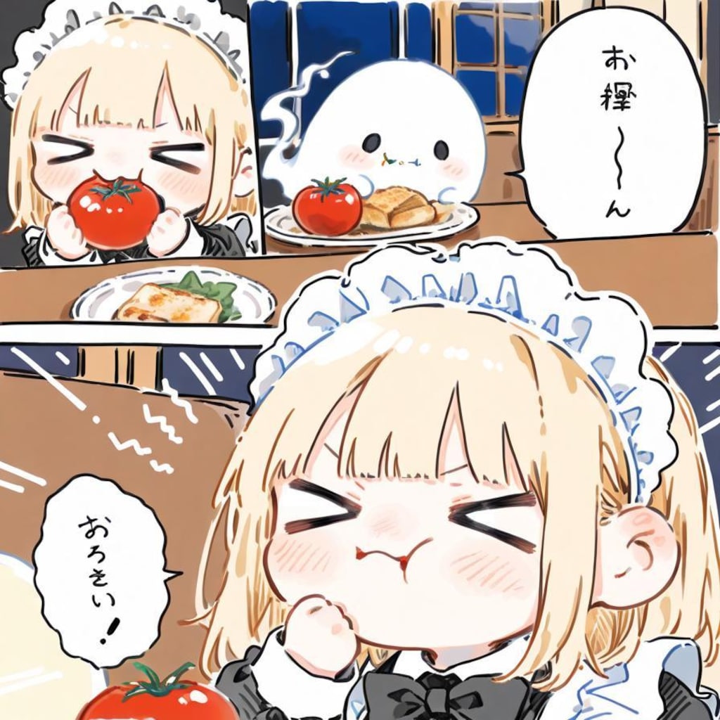 新鮮トマトに摩訶不思議言語を添えて🍅