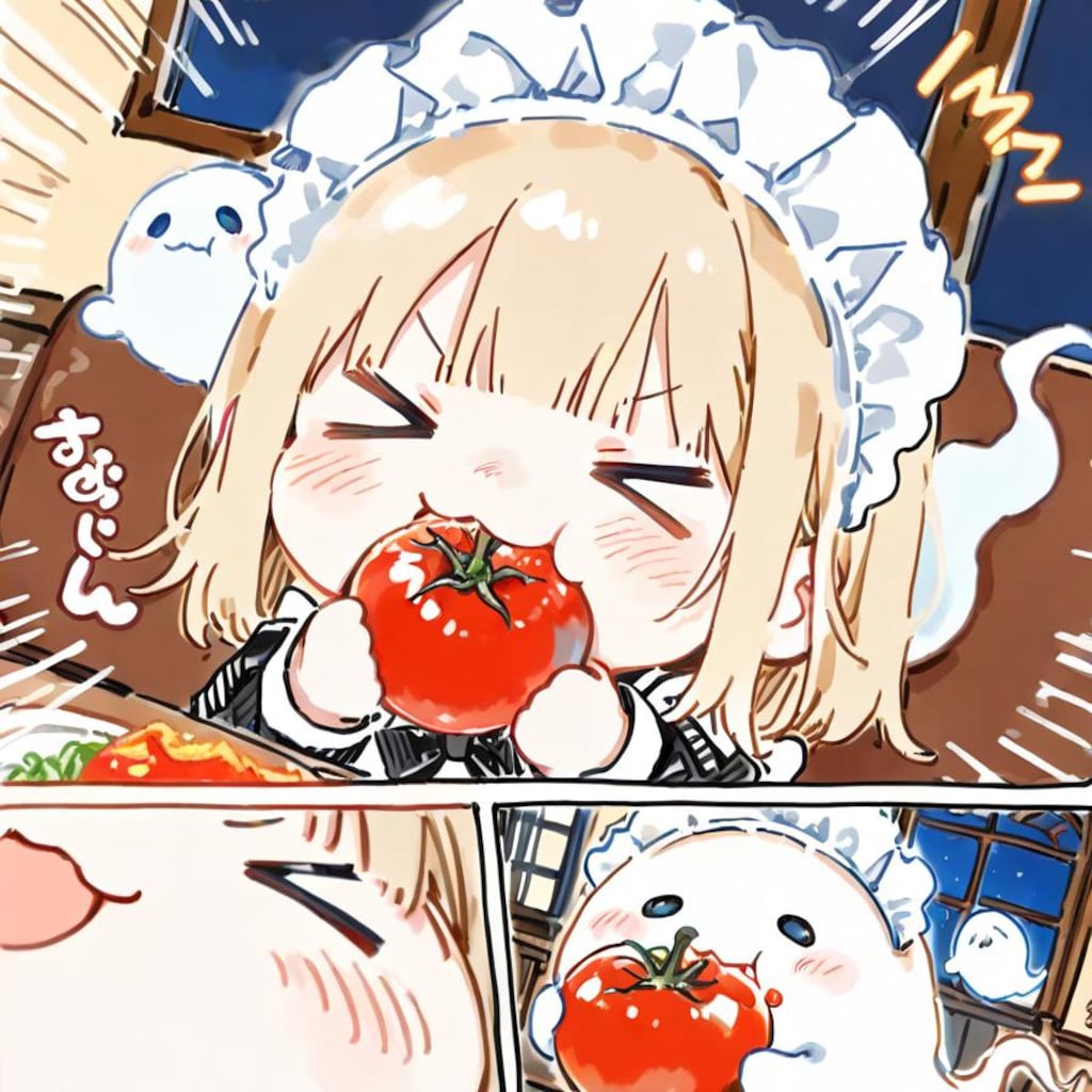 新鮮トマトに摩訶不思議言語を添えて🍅