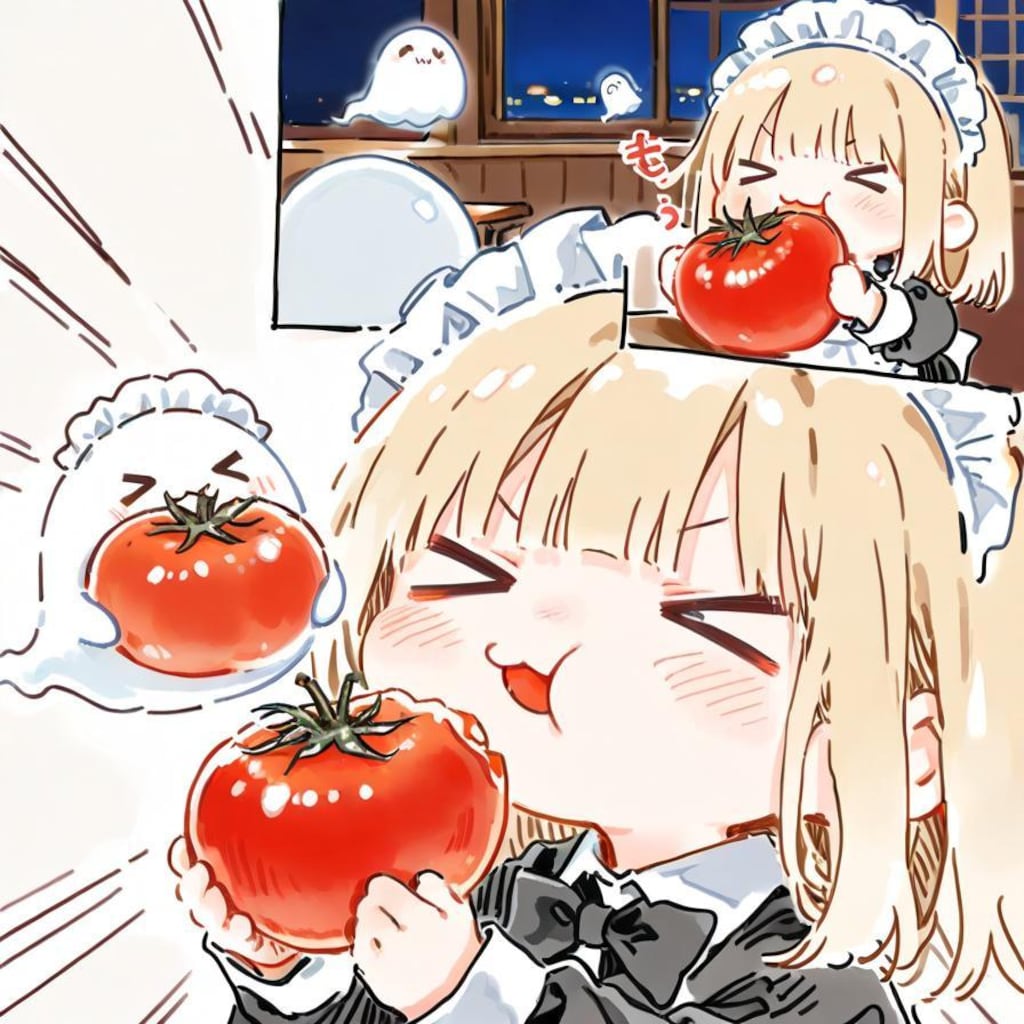 新鮮トマトに摩訶不思議言語を添えて🍅