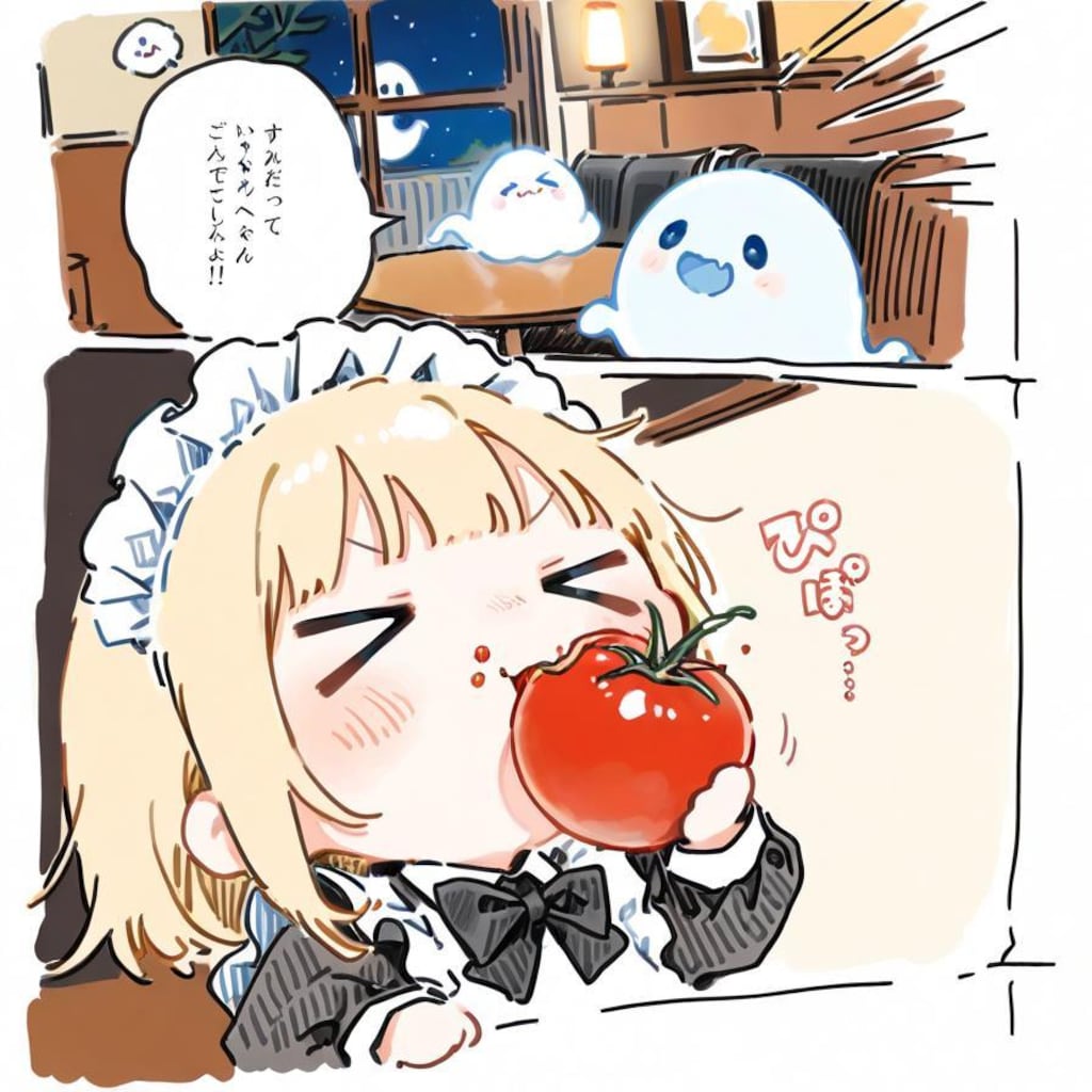 新鮮トマトに摩訶不思議言語を添えて🍅