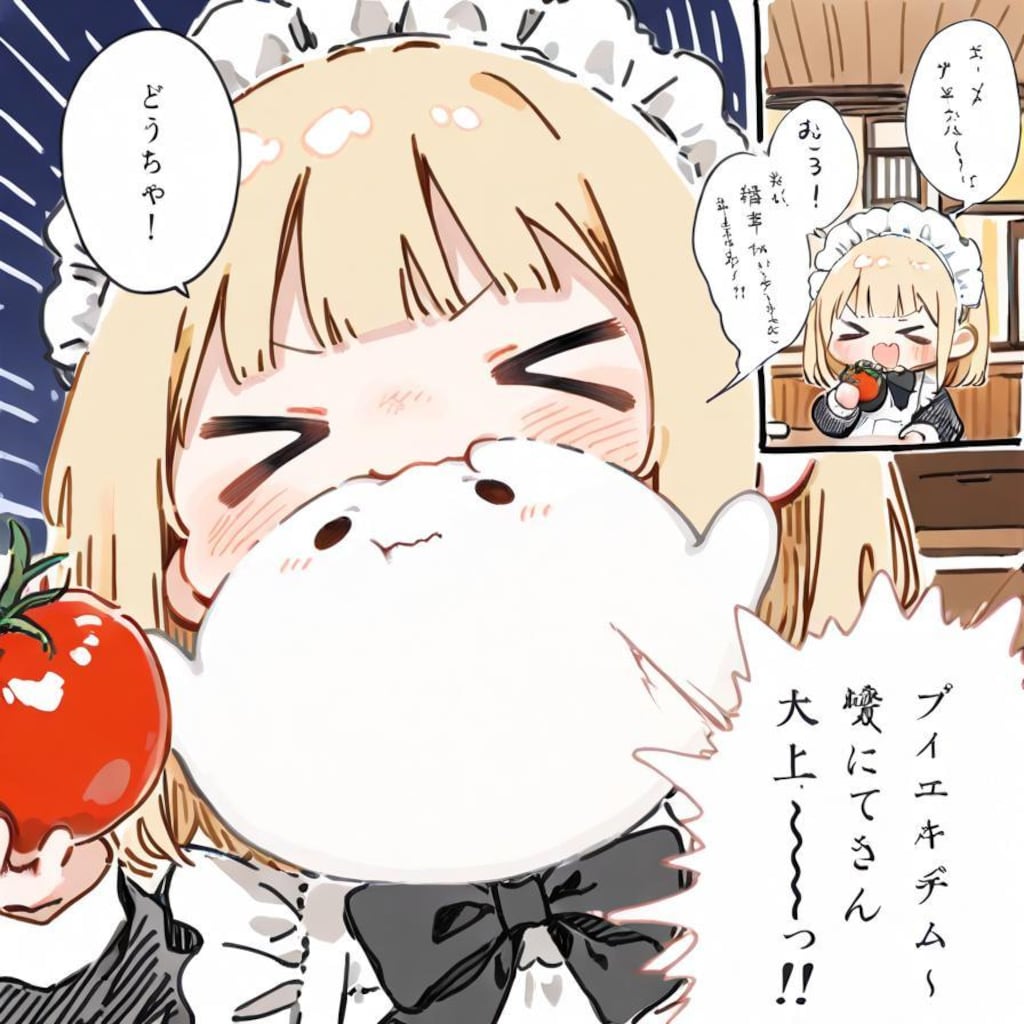 新鮮トマトに摩訶不思議言語を添えて🍅