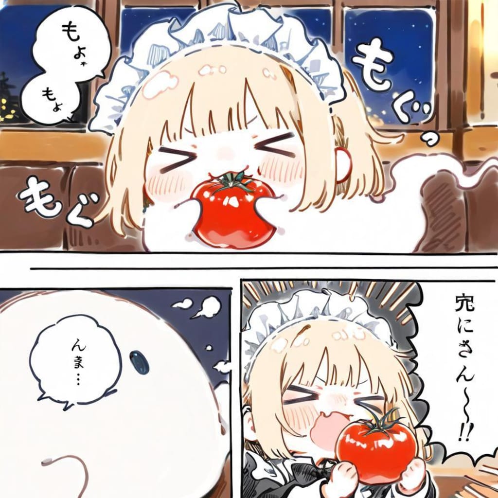 新鮮トマトに摩訶不思議言語を添えて🍅