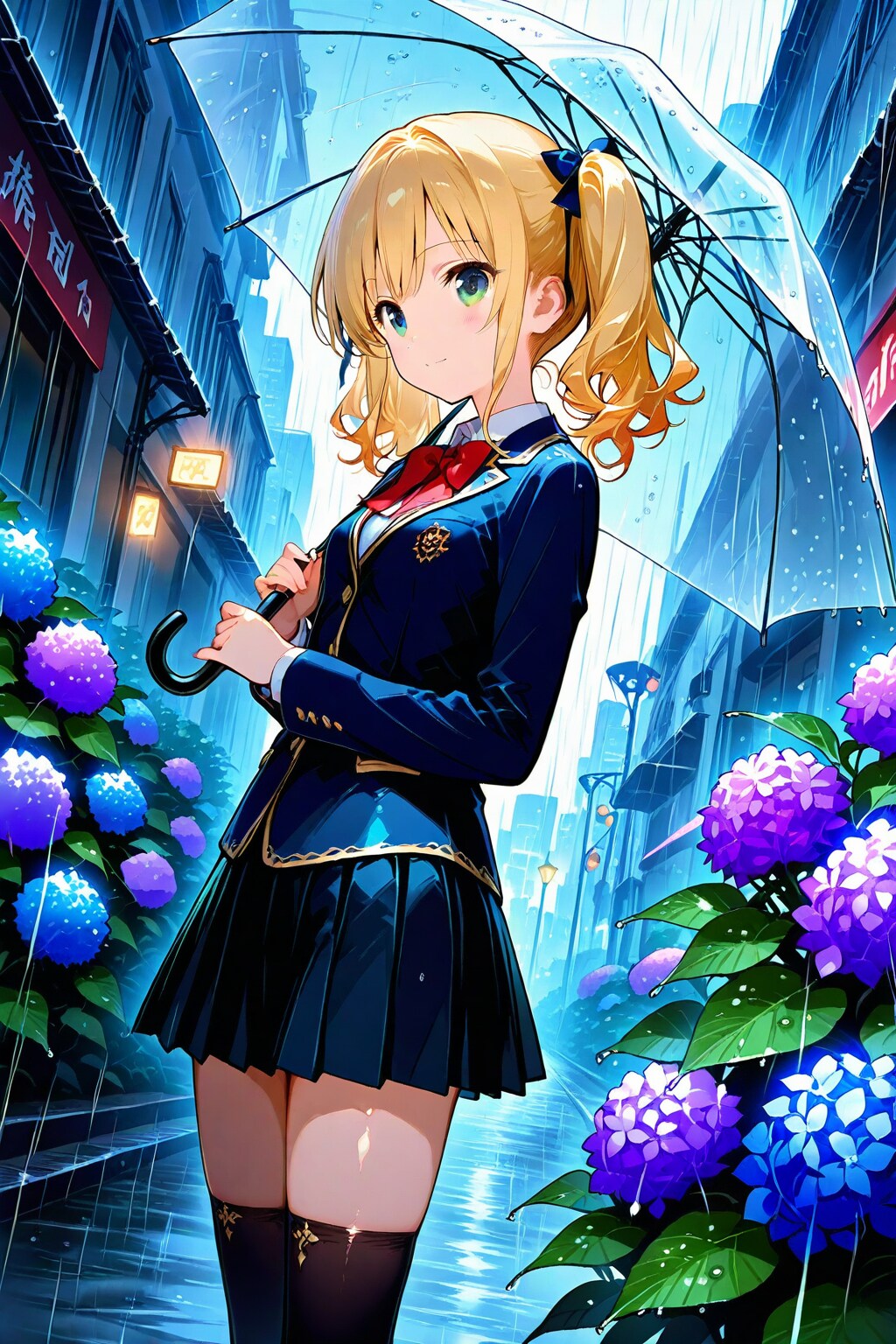 梅雨、紫陽花