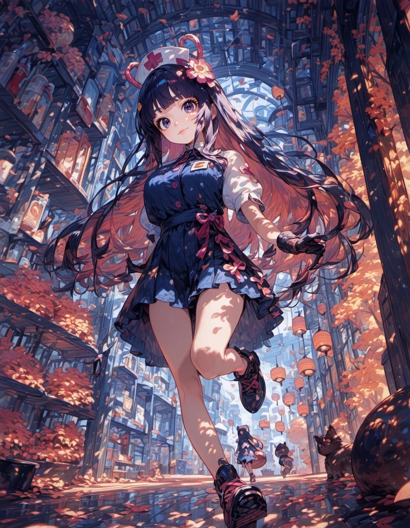 Urban Nurse on an Autumn Stroll | の人気AIイラスト・グラビア
