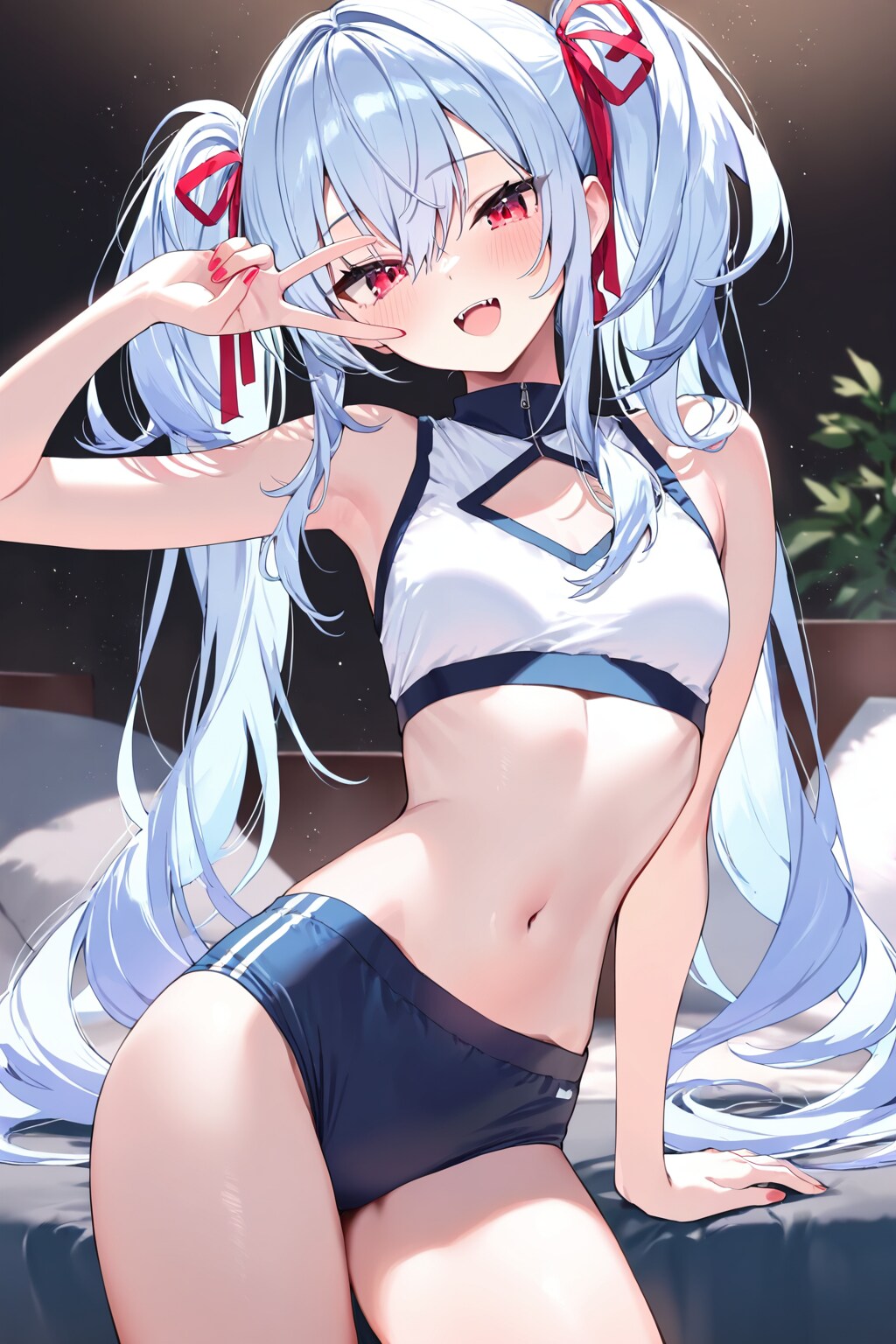青髪ツインテちゃん