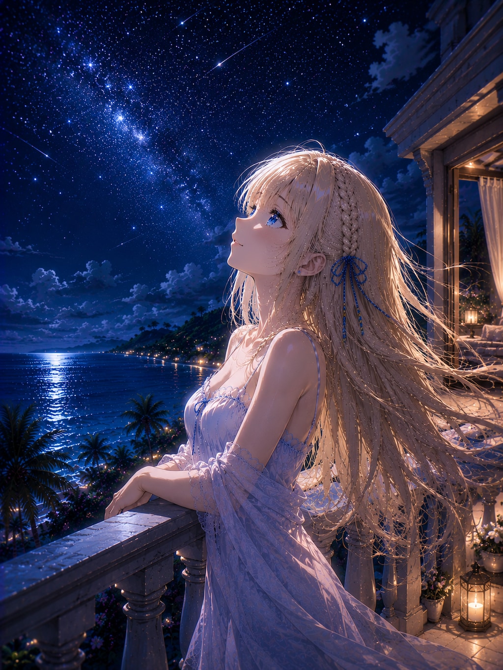 リゾート、星空企画「テラスで夜風を浴びて」