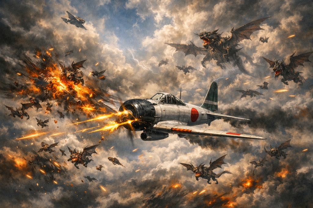 空での戦闘はこの撃退王に任せろ！！３０２飛行隊突貫！！