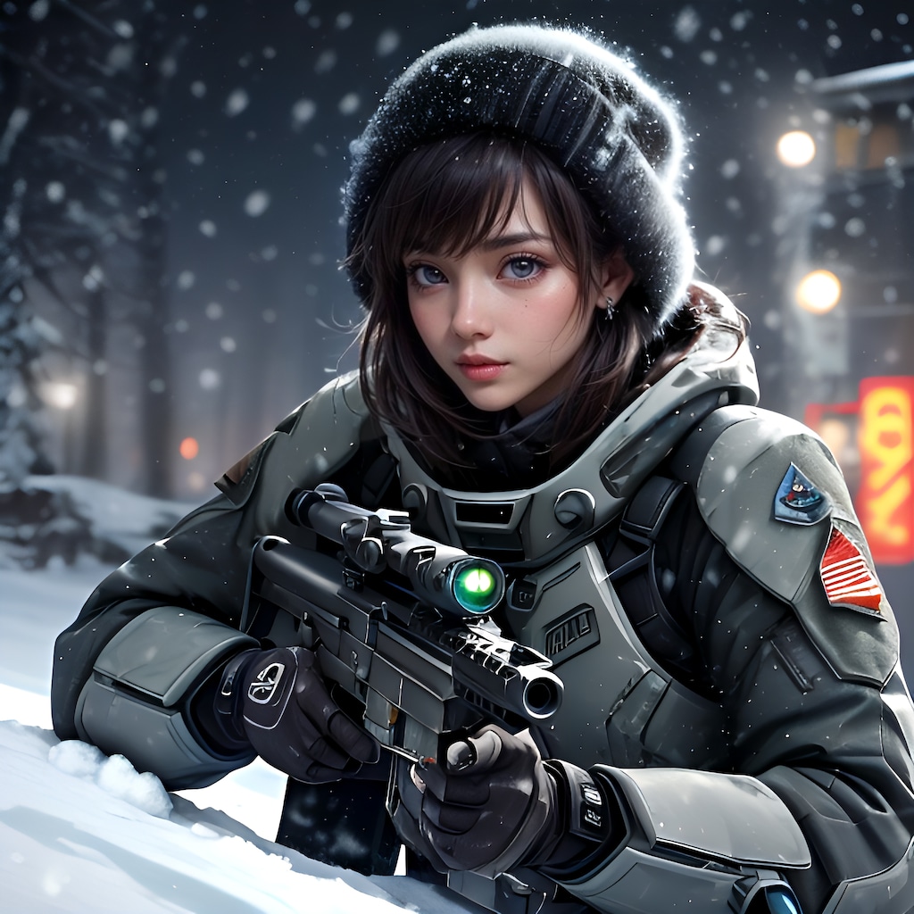 雪の中で待ち伏せ