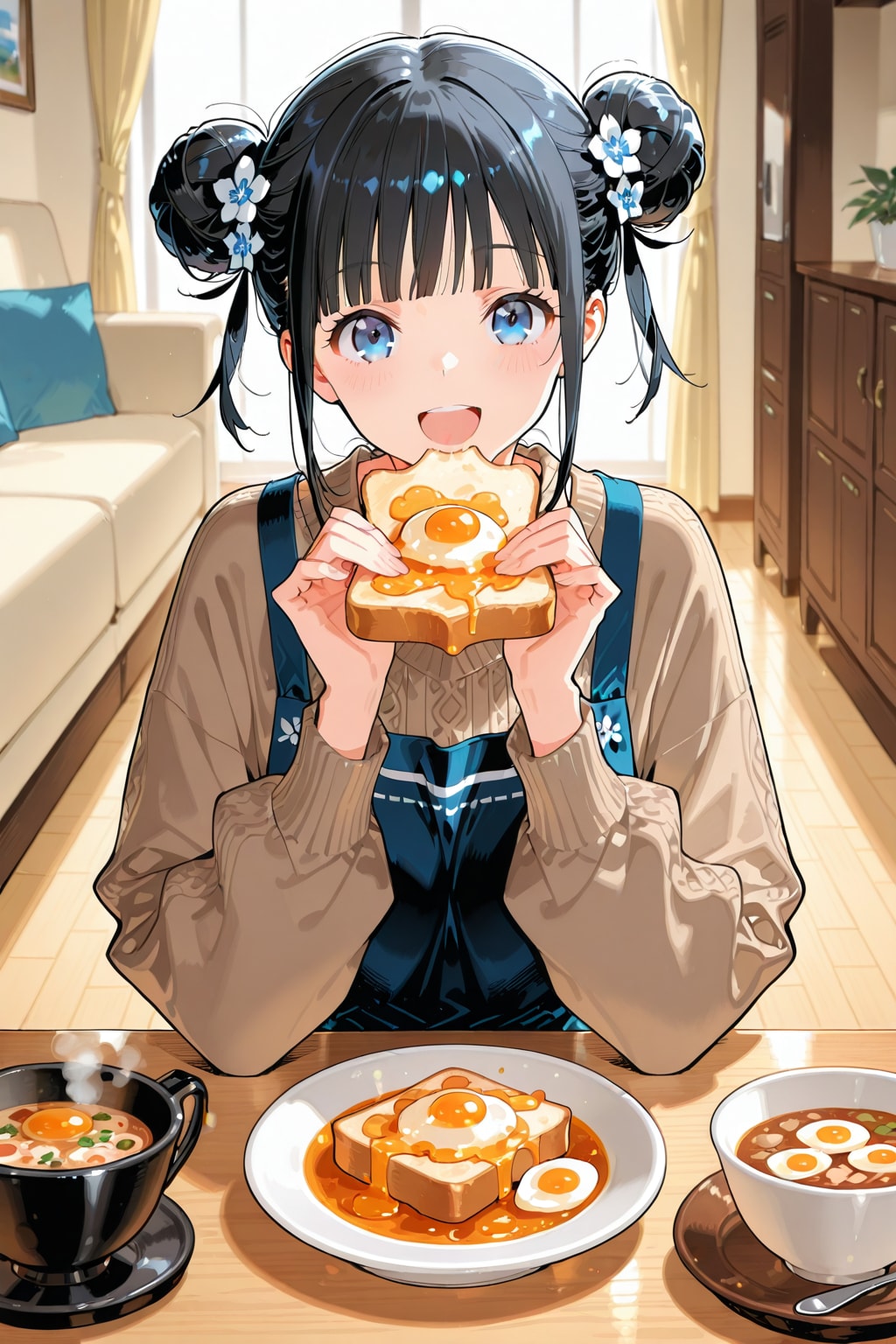 おだんごちゃん🍡✨と朝ごはん🍚✨　2/19 | の人気AIイラスト・グラビア