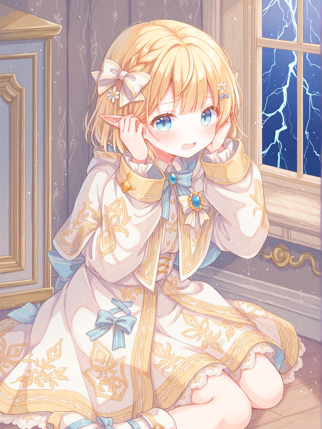 窓から轟く雷鳴