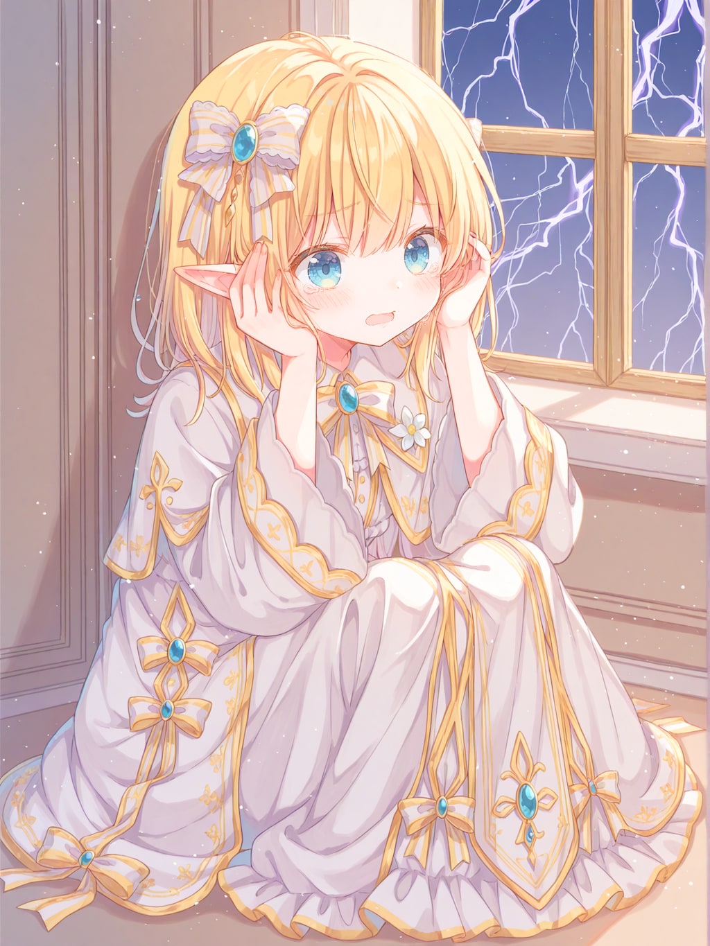 窓から轟く雷鳴