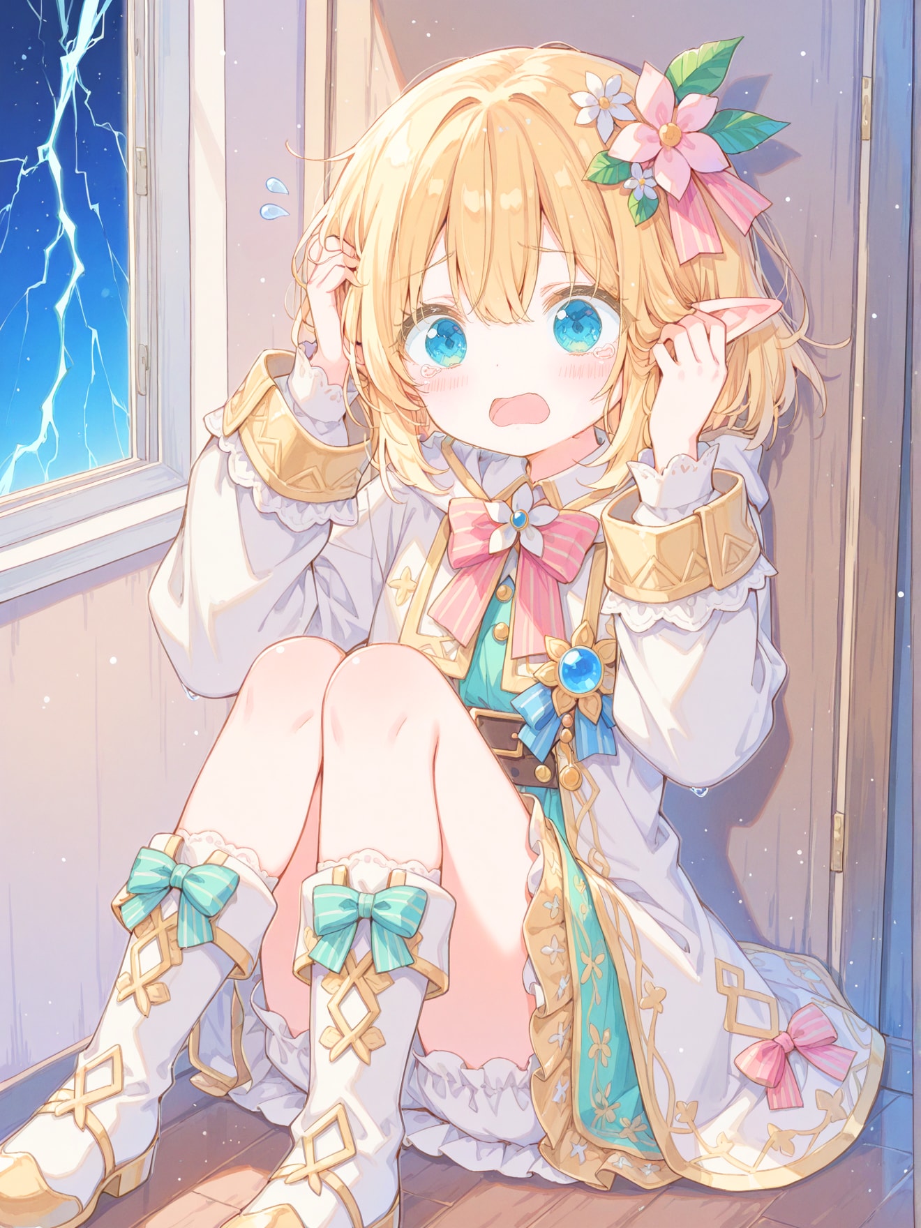 窓から轟く雷鳴 | の人気AIイラスト・グラビア