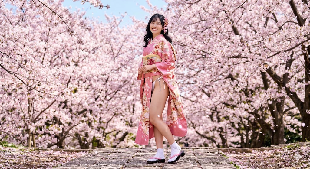 桜色の日の下で 1