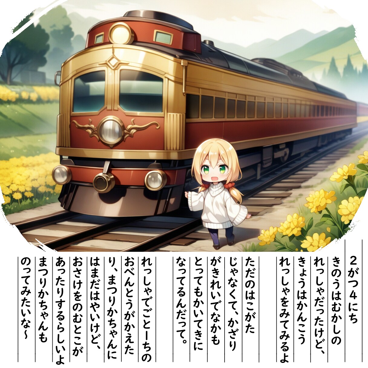 【絵日記】かんこーれっしゃだよ | の人気AIイラスト・グラビア