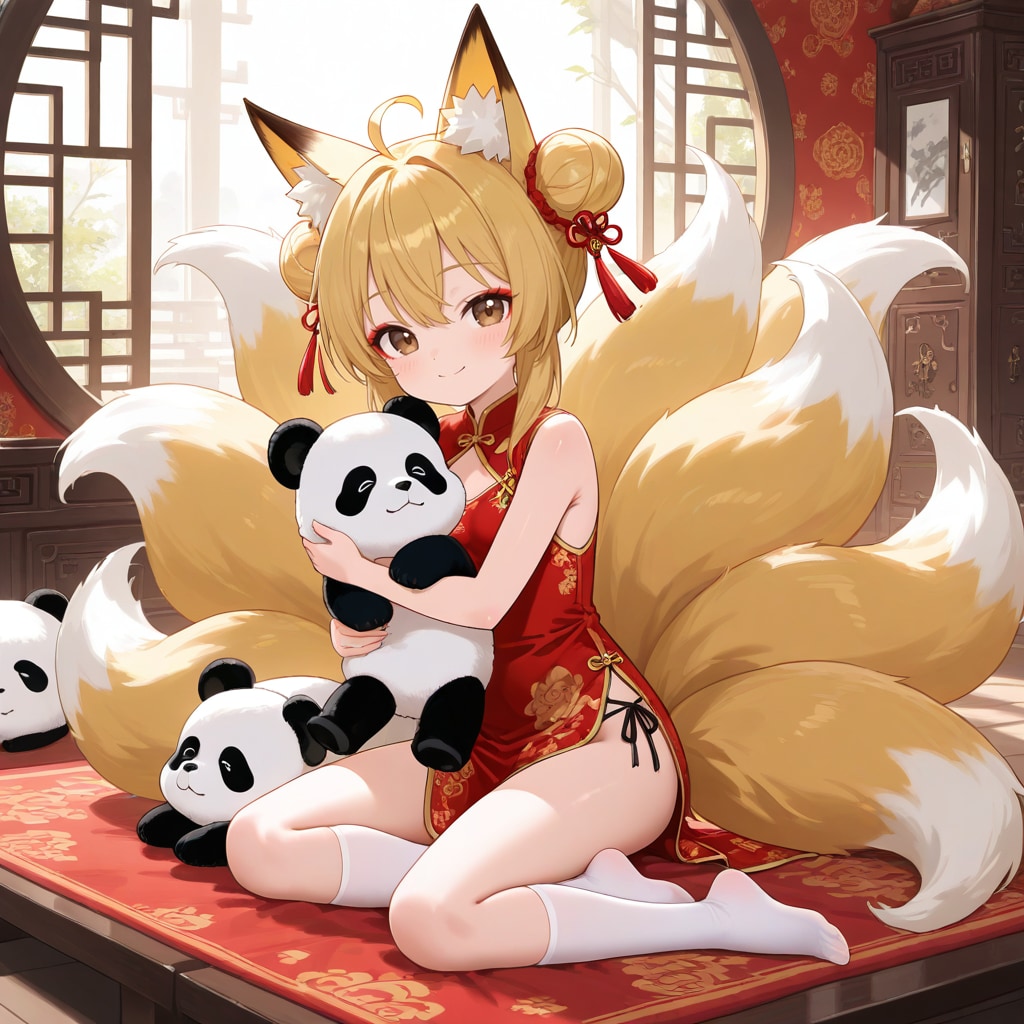 パンダを捕獲した狐っ娘