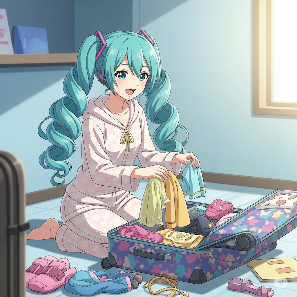 ミクさんとリンさんは旅行に行くみたいです